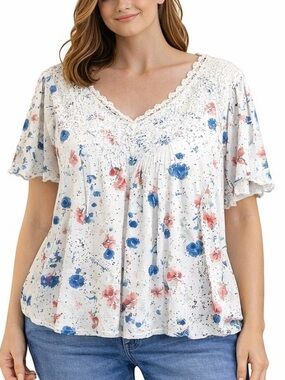 Women’s Plus Size Floral Blouse - Size 5X